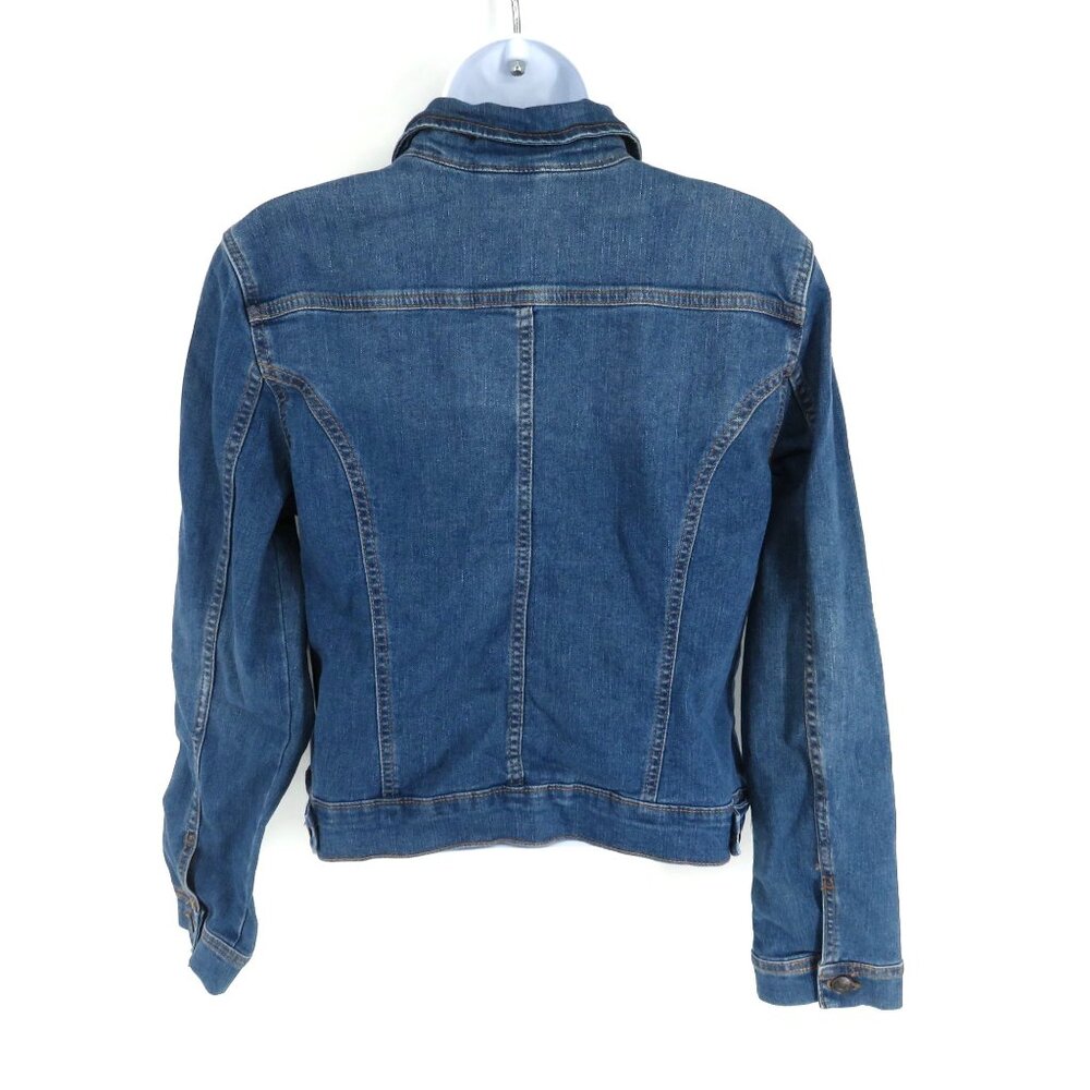Social Standard By Sanctuary Womens Denim Jacket S Button Front Pockets NWT $109 - Picture 4 of 7